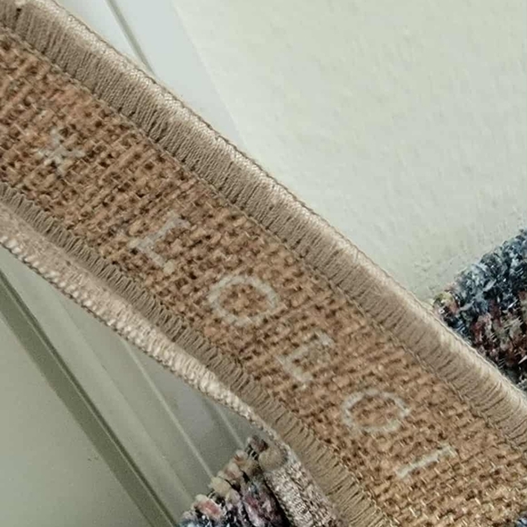 Amber Lewis And Loloi Pink and Blue Tote Bag with Contemporary Design - Picture 7 of 9